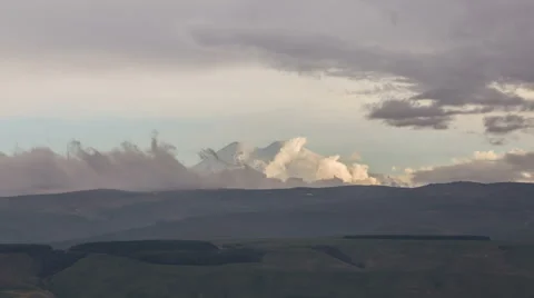The movements of clouds up to the steep slopes of the  mountains of Caucasus Video stock 63985193
