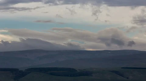 The movements of clouds up to the steep slopes of the  mountains of Caucasus Stock-Footage 63985595