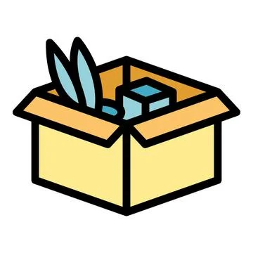 Mover box icon vector flat Illustrazione stock