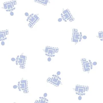 Mover delivery service worker and truck glyph seamless pattern Stock Illustration