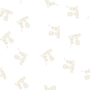 Mover delivery worker glyph vector seamless pattern Stock Illustration