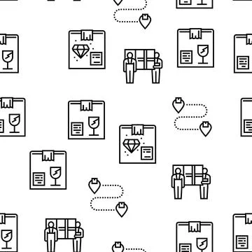 Mover Express Service Vector Seamless Pattern Stock Illustration