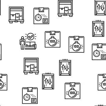 Mover Express Service Vector Seamless Pattern Stock Illustration