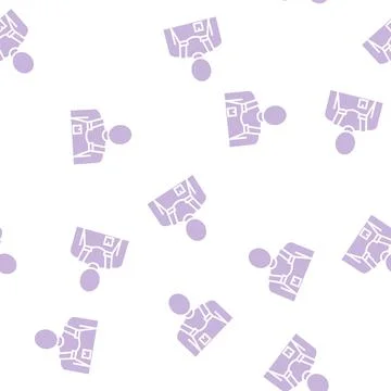 Mover service worker glyph seamless pattern Stock Illustration