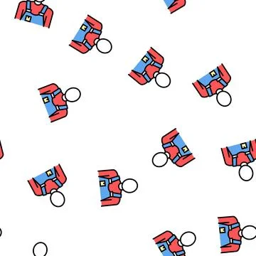 Mover service worker vector seamless pattern Stock Illustration