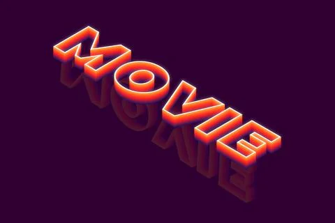 Movie 3d editable text effect Illustrazione stock