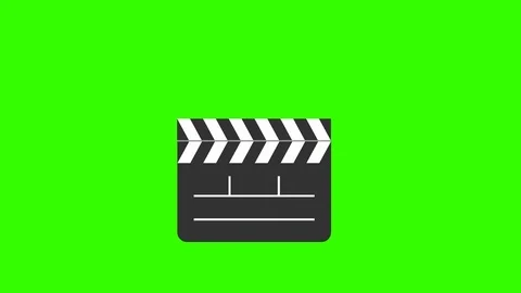 Movie Action Clapboard Animation:  Loop + Matte Video stock 71322221