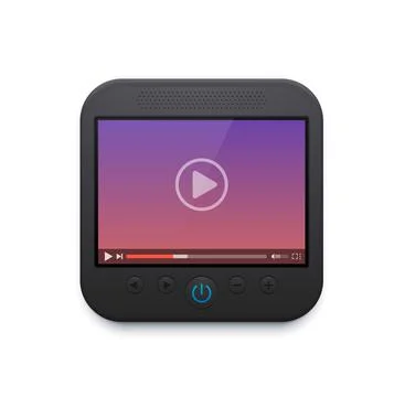 Movie and video player interface icon, ui design Illustrazione stock