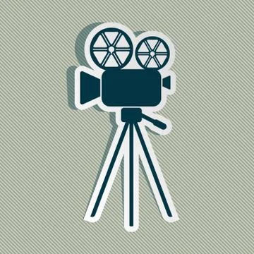 Movie camera icon Illustrazione stock