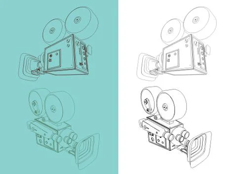 Movie camera Illustrazione stock