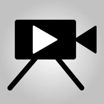Movie camera vector icon, isolated object on white background Stock Illustration