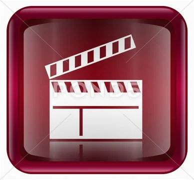 Movie clapper board icon red Stock Illustration