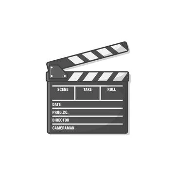 Movie Clapper Board Vector Icon Illustration. Cinema Clapperboard Icon. Mov.. Stock Illustration