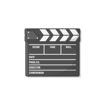 Movie Clapper Board Vector Icon Illustration. Cinema Clapperboard Icon. Mov.. Stock Illustration