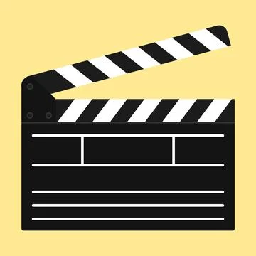 Movie Clapper Vector Flat Icon Stock Illustration
