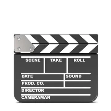 Movie clapperboard, closed. 3D Stock Illustration