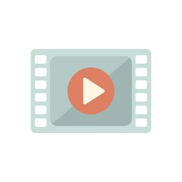 Movie clip icon flat vector. Web interface Stock Illustration