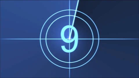 Movie Countdown Animation - Blue Stock Footage 39986443
