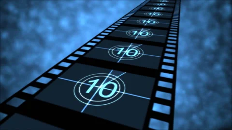 Movie Countdown Animation - Loop Blue Stock Footage 40327410