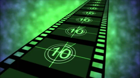 Movie Countdown Animation - Loop Green Stock Footage 40328726