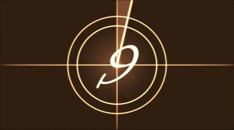 Movie Countdown Animation - Orange Stock Footage 40012396