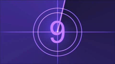 Movie Countdown Animation - Purple Stock Footage 39986376