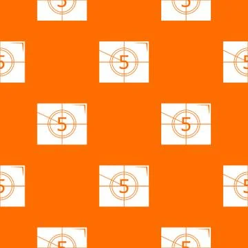 Movie countdown number pattern orange Stock Illustration