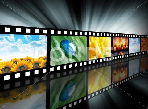 Movie entertainment film reel Stock Illustration