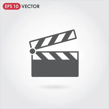 Movie flap single vector icon Illustrazione stock
