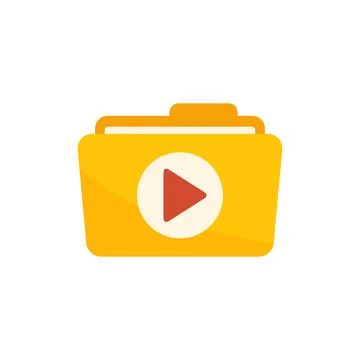 Movie folder icon flat vector. Montage film Stock Illustration