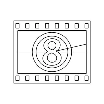 Movie frame with countdown icon Stock Illustration