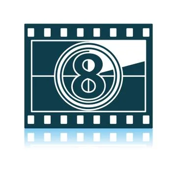 Movie Frame With Countdown Icon Stock Illustration