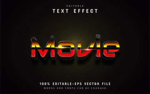Movie gradient text effect Stock Illustration