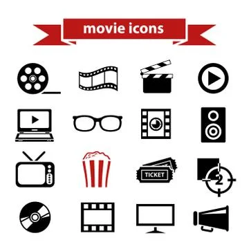 Movie icons Stock Illustration