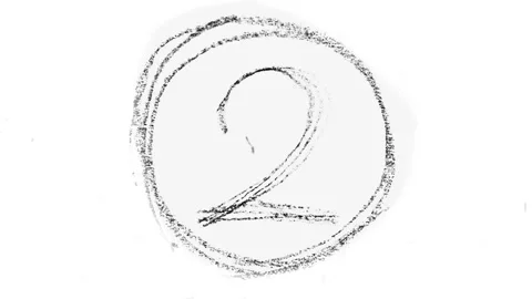 Movie intro countdown, 5-4-3-2-1 hand drawn chalk animation in crayon in Stock Footage 311691615
