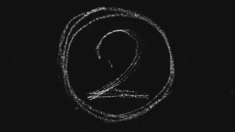 Movie intro countdown, 5-4-3-2-1 hand drawn chalk animation in pencil in Stock Footage 311691750