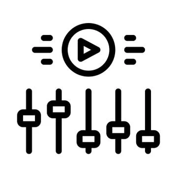 Movie maker settings icon vector outline illustration Stock Illustration