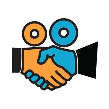 Movie making, handshake camera Stock Illustration