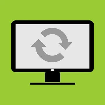 Movie or video loading process in LC monitor PC computer vector illustratio.. Stock Illustration