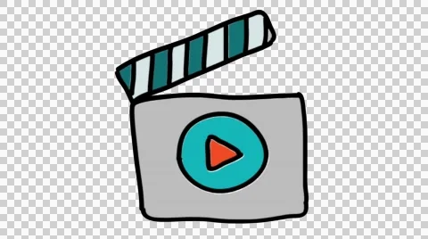 Movie play button hand drawn illustration animation sketch with transparent Stock Footage 44145787