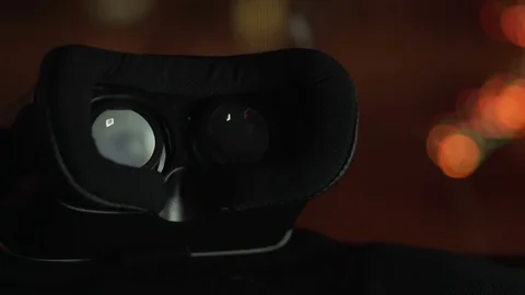 Movie playing inside vr device Stock Footage 73659935