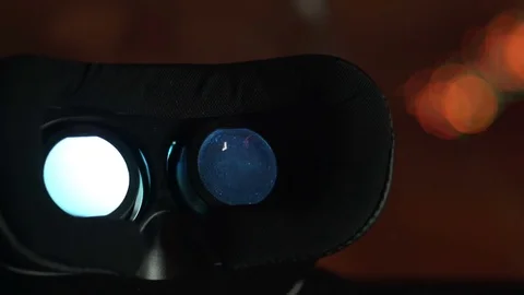 Movie playing inside vr device Stock Footage 73660391