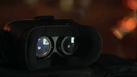 Movie playing inside vr device Stock Footage 73660807