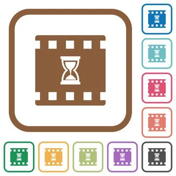 Movie processing simple icons Illustrazione stock