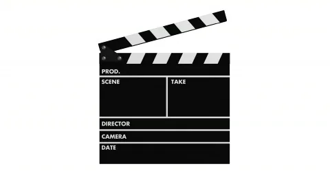 Movie production clapperboard Stock Footage