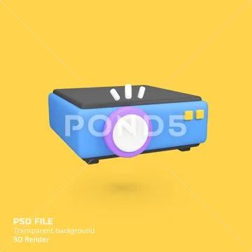 Movie projector isolated 3d render icon illustration PSD 템플릿