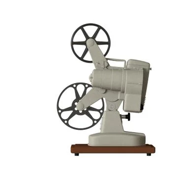 Movie projector on a white background. Isolate. Stock Illustration