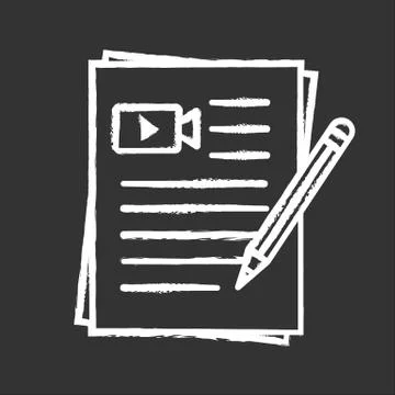 Movie scripts chalk icon 스톡 일러스트