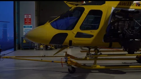 movie shooting helicopter is being pulle... | Stock Video | Pond5