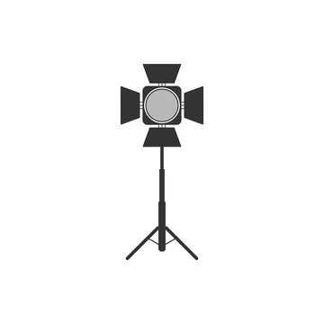 Movie spotlight icon isolated. Light Effect. Scene, Studio, Show. Flat design Stock Illustration